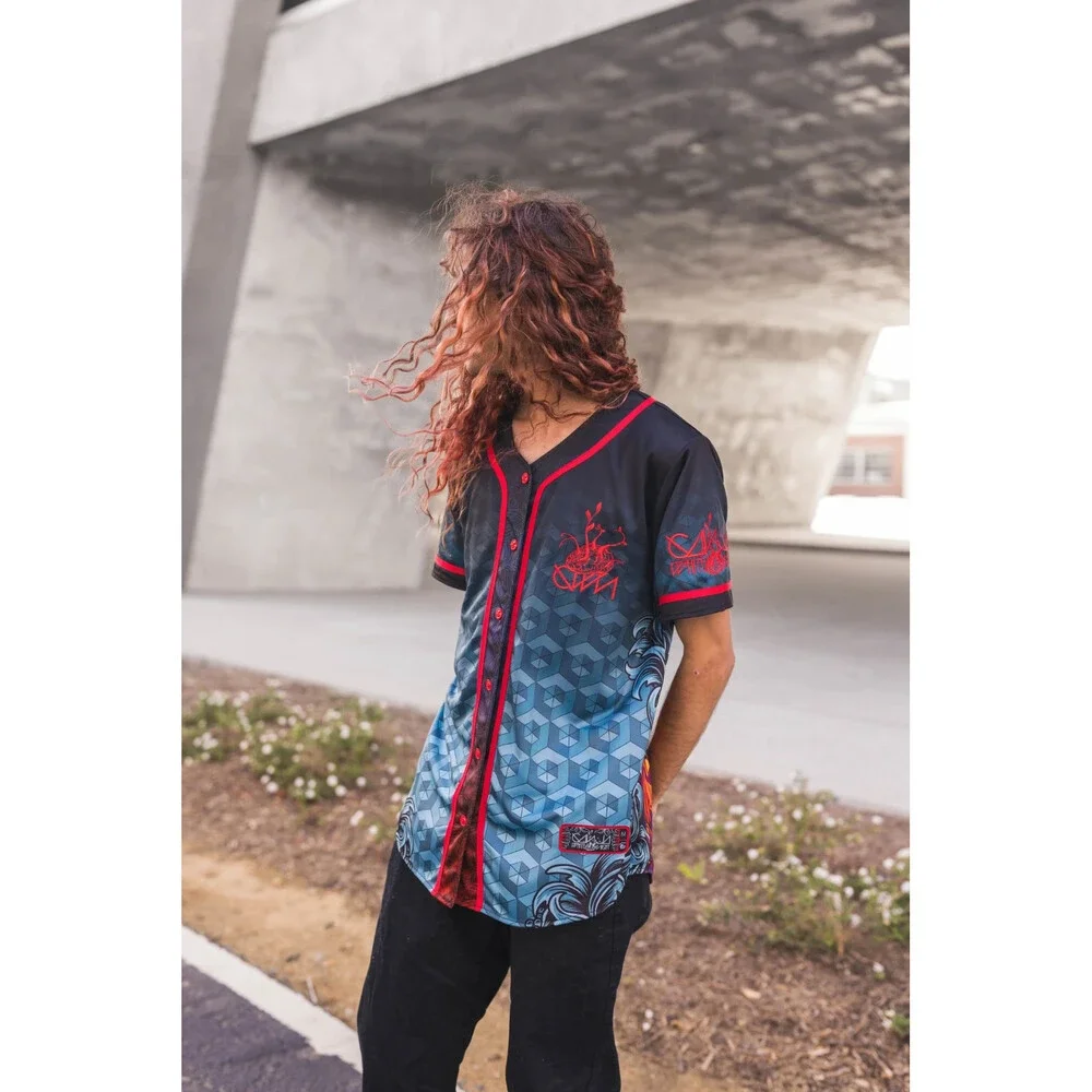 Ganja White Knight Bassline 2.0 Reversible Baseball Jersey Size S Small